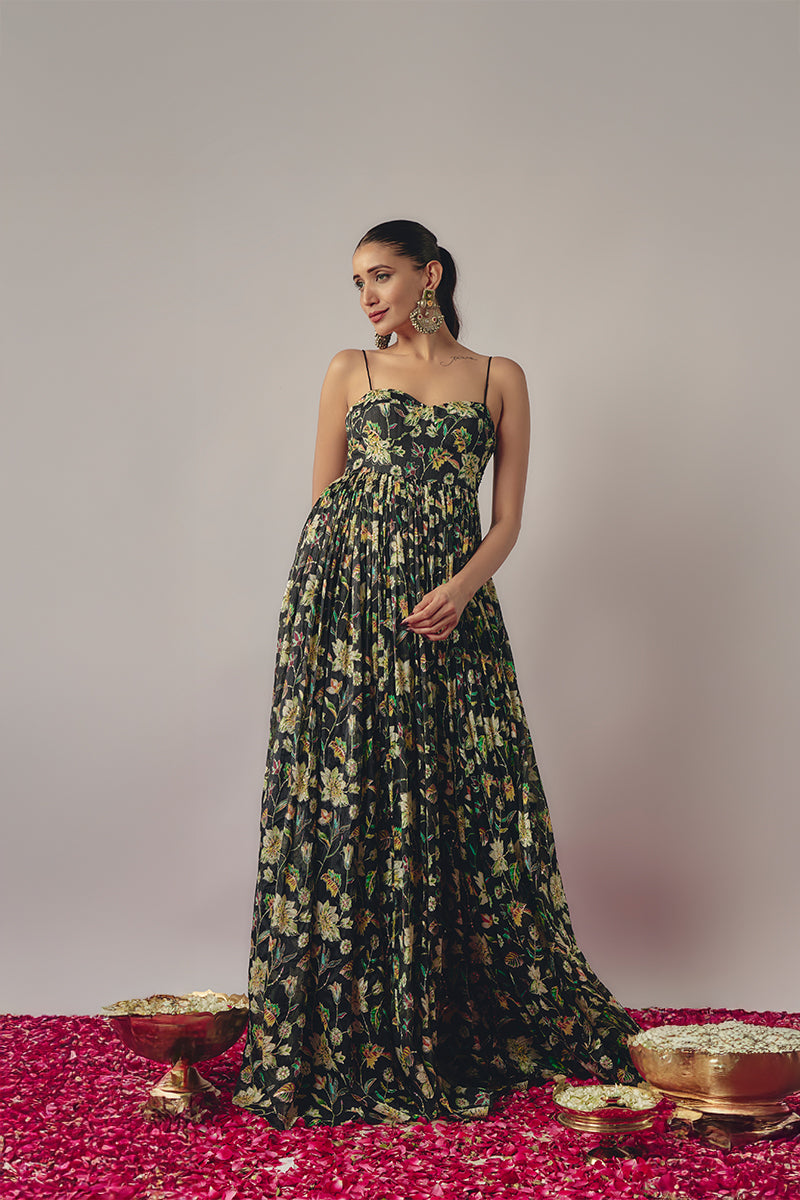 Black Floral Gown