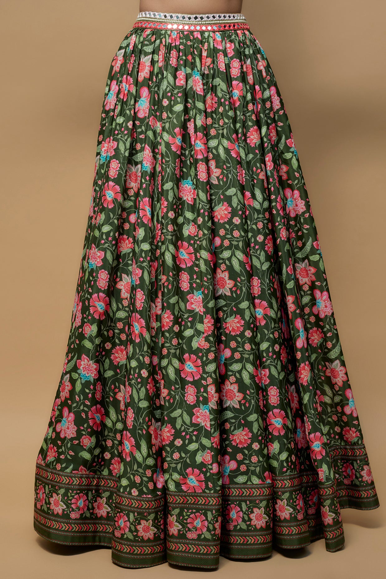 Deep Green French Crepe Lehenga Set