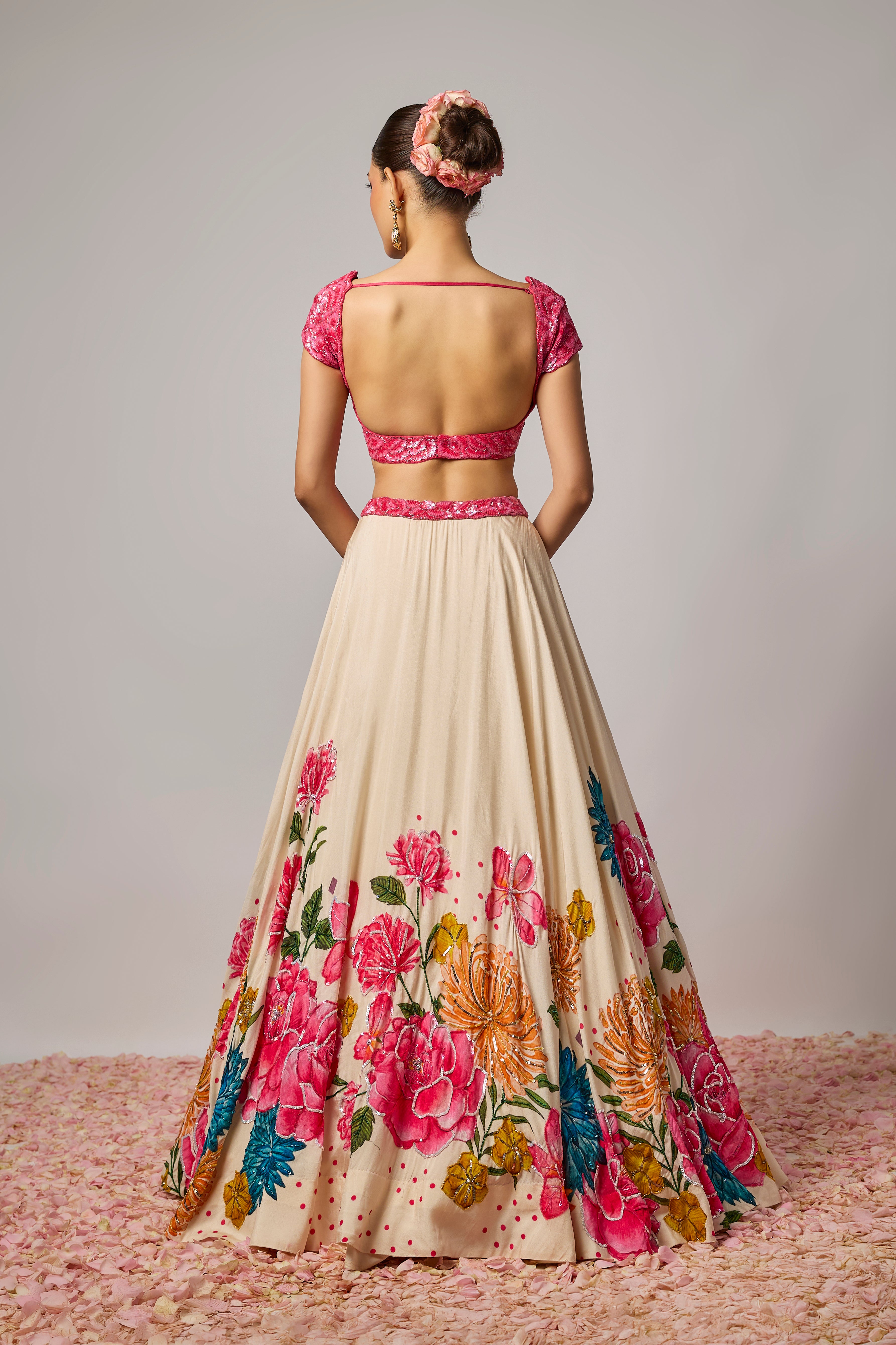 lvory Dola Silk Floral Printed Lehenga Set