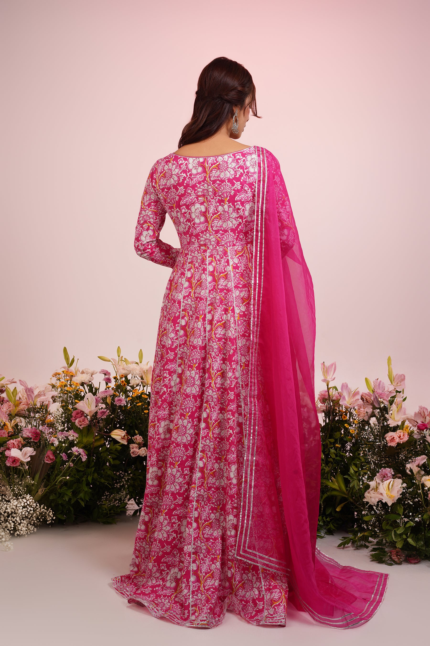 Pink Angrakha-Style Anarkali