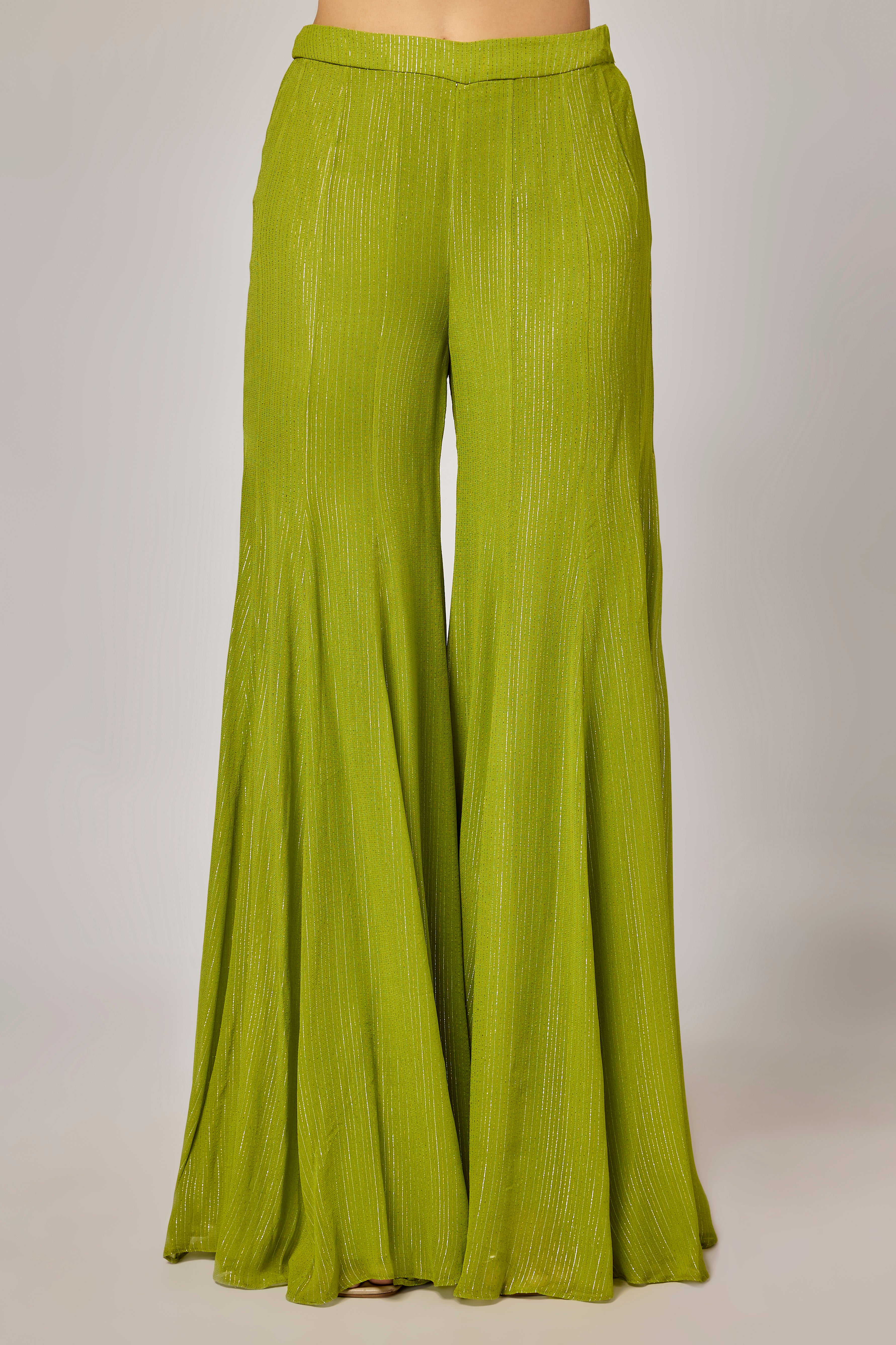 Mehendi Green Floral Printed Sharara Set