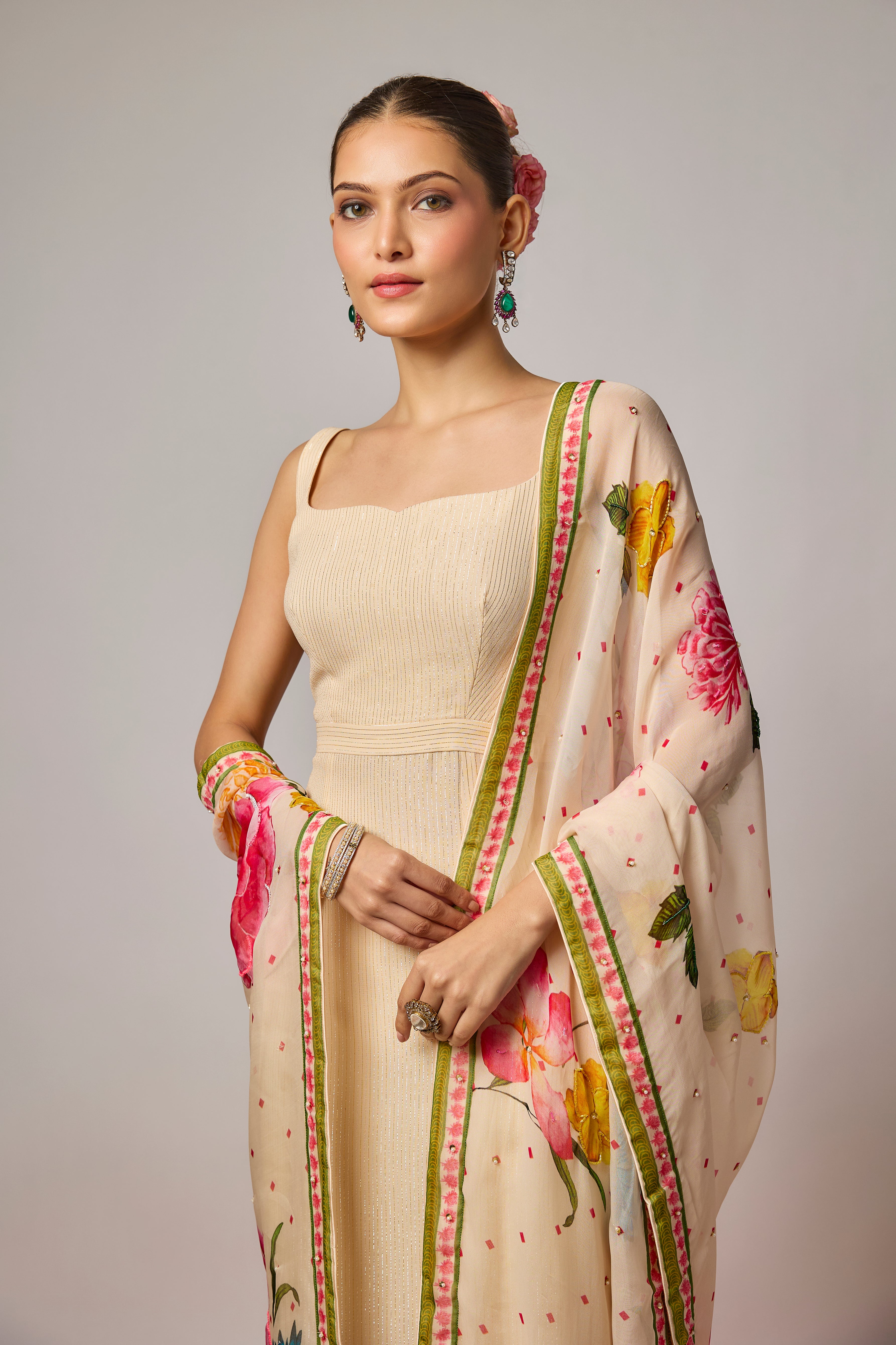 Ivory Embroidered Kurta Set